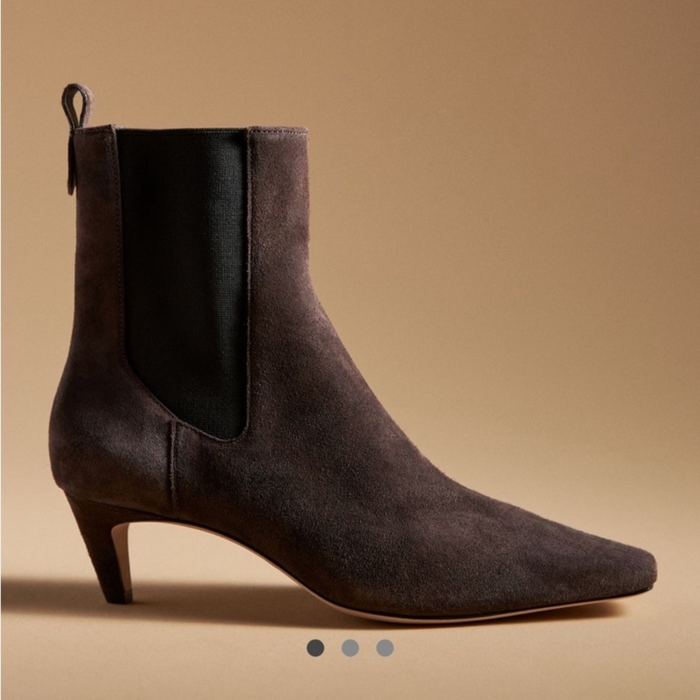 Reformation Roberta Snip Toe Kitten Heel Boots Brown